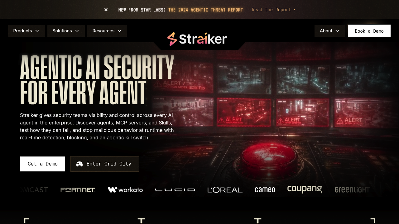 Screenshot of Straiker website