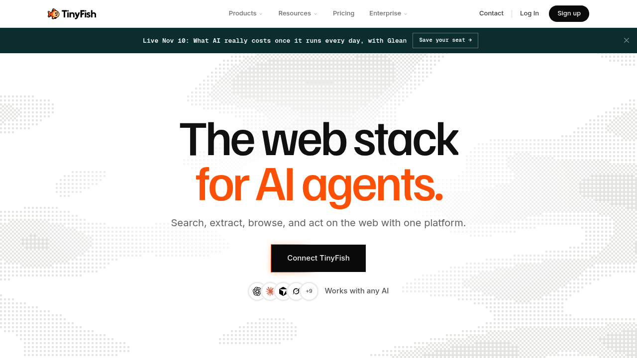 Screenshot of TinyFish website