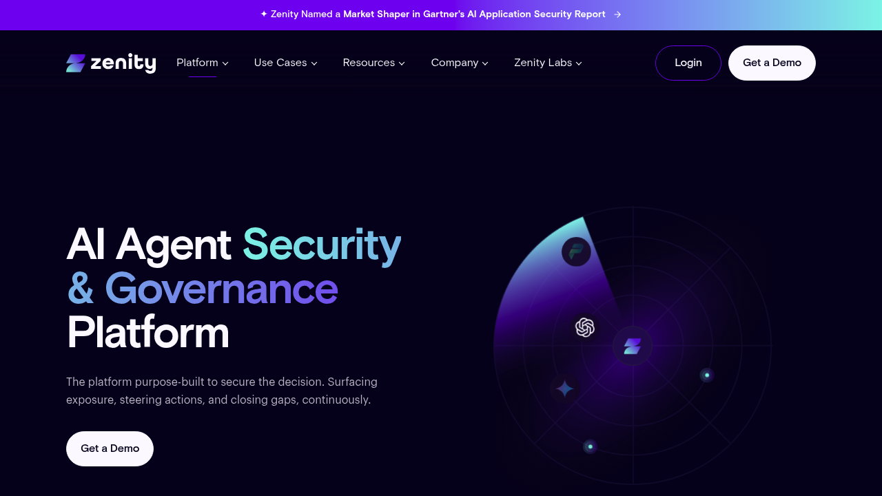 Screenshot of Zenity website