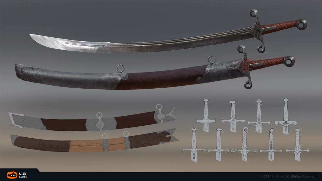 weapon video game concept art