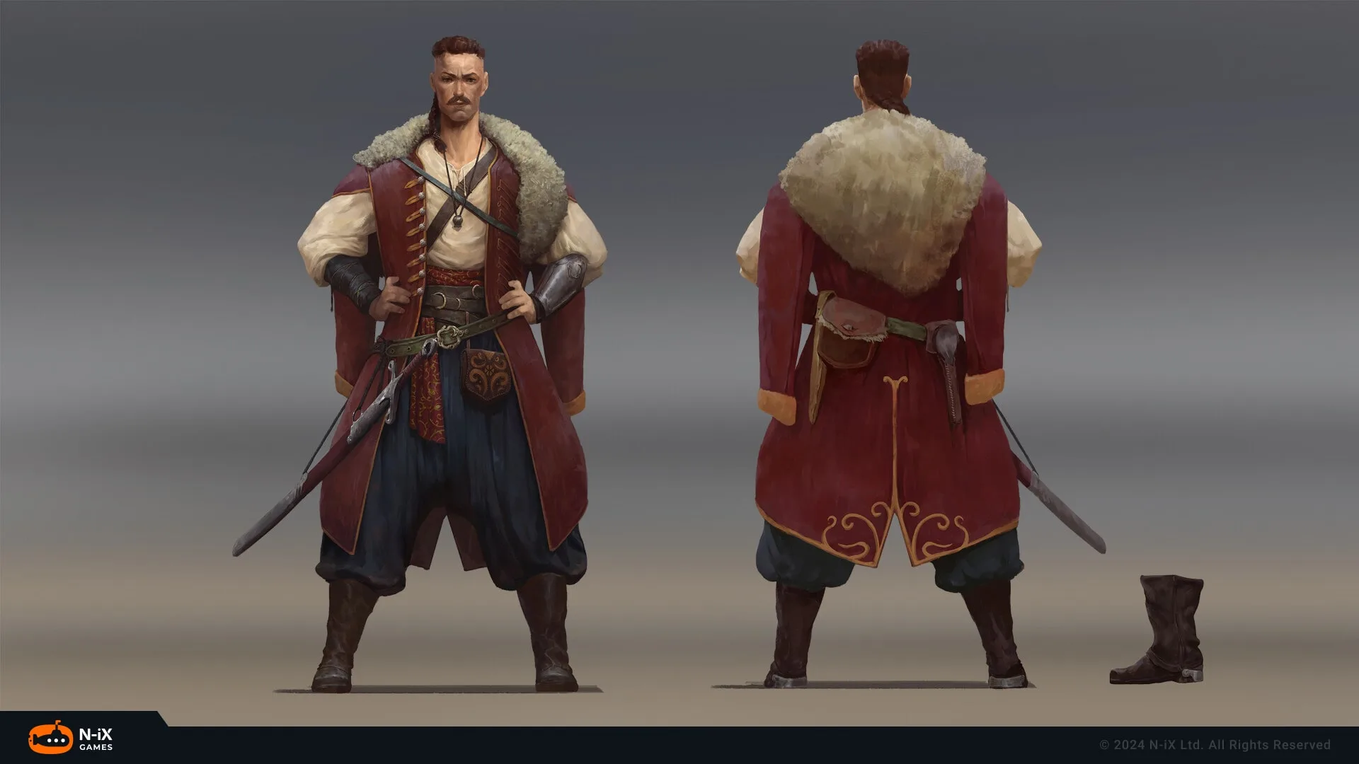 video game concept art realistic character