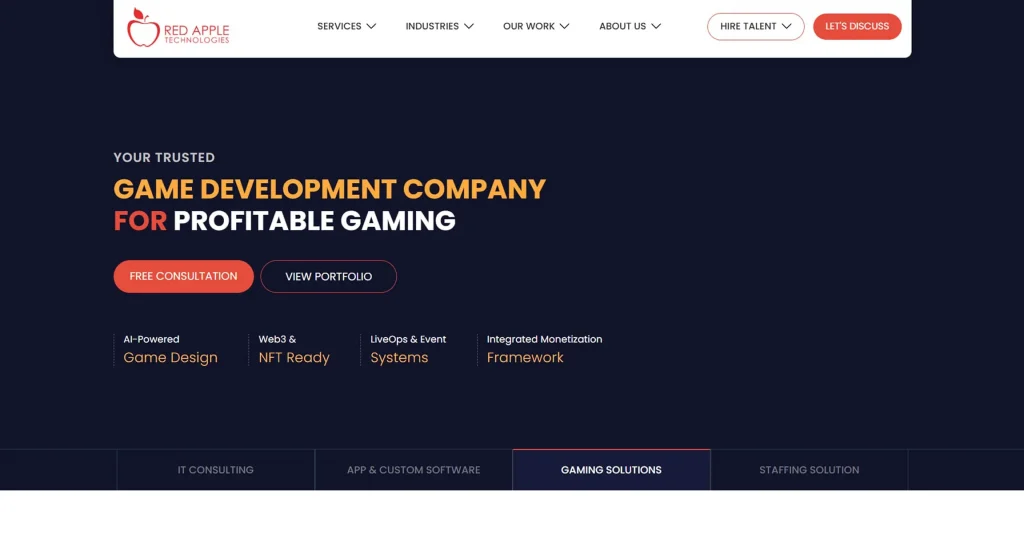 Red Apple Technologies top mobile game development companies