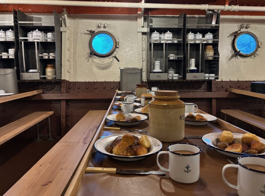 Mess Deck table midday meal 2 Marines Mess
