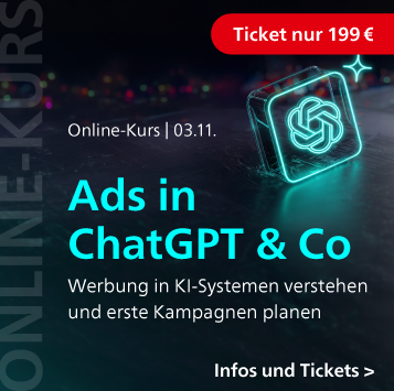 Ads in ChatGPT & Co: Online-Kurs am 3. November