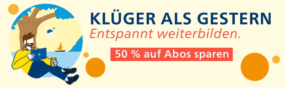 Klüger als gestern. 50 % auf Monatsabos sparen