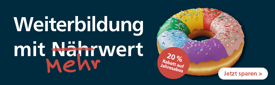 Weiterbildung mit Mehrwert. 20 % Rabatt auf Jahresabos