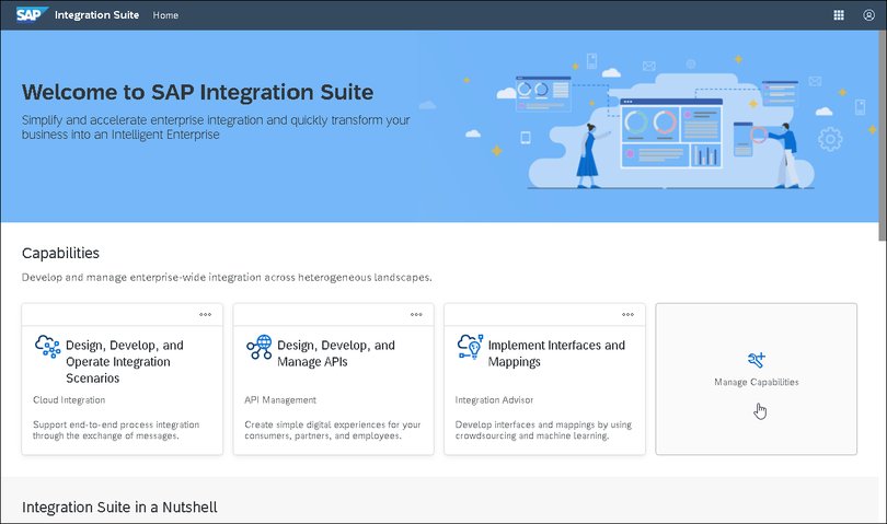 Screenshot der Startseite der SAP Integration Suite