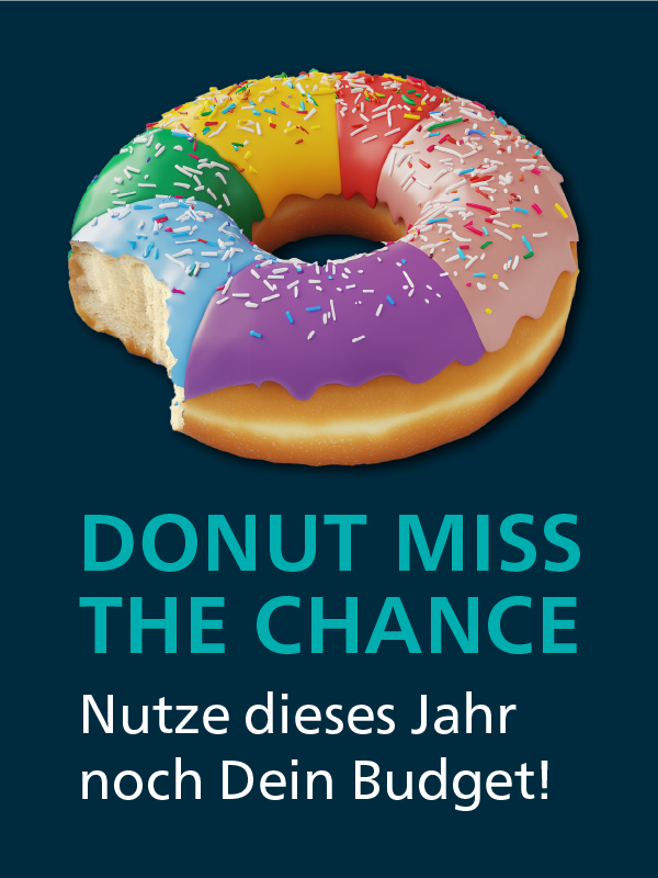 Donut miss the chance. Nutze dieses Jahr noch Dein Weiterbildungsbudget!