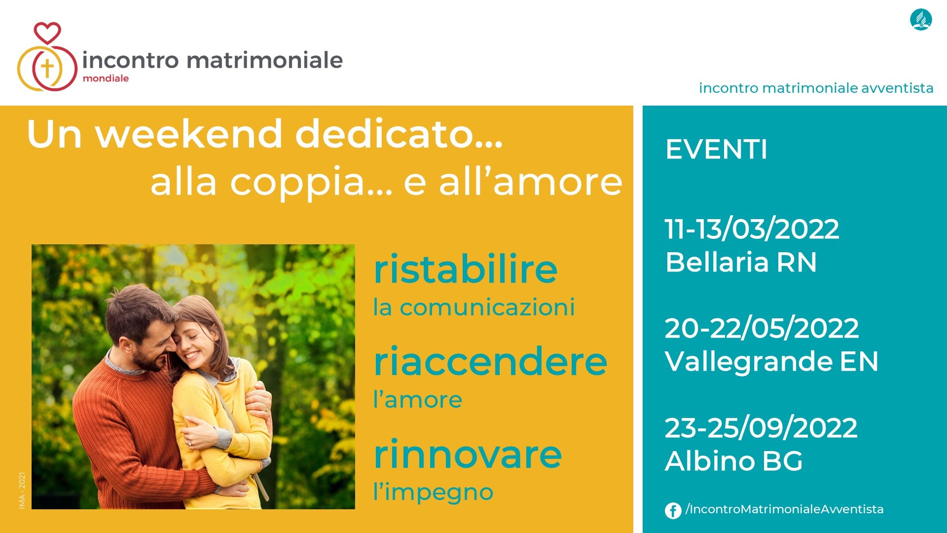 Incontro Matrimoniale Avventista. Ultimo weekend del 2022