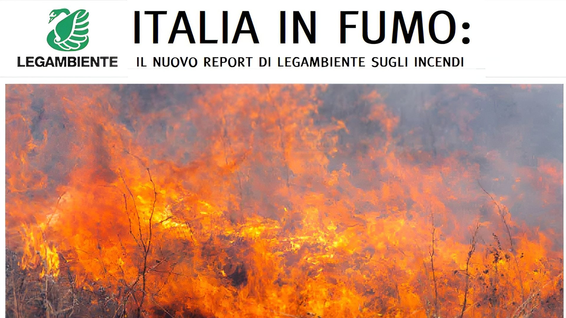 “Italia in fumo”: il nuovo Report di Legambiente sugli incendi