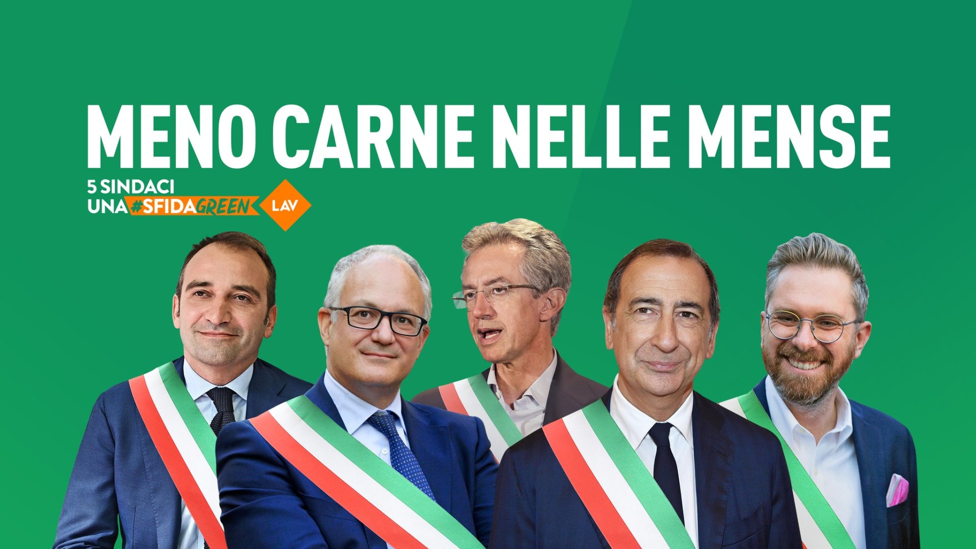 LAV, sfida green a 5 sindaci: meno carne nelle mense per ridurre lo smog