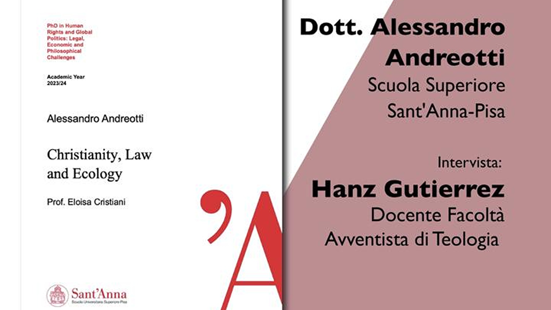Libro Amico. Christianity, Law and Ecology