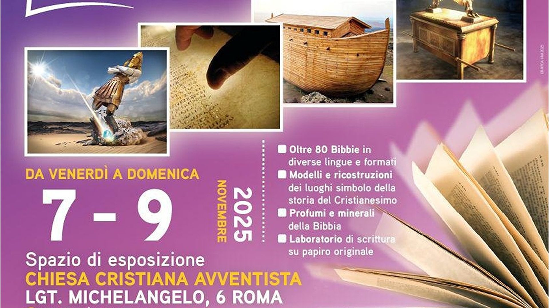 A novembre Bibbia Expo sarà a Roma, nella chiesa di Lungotevere