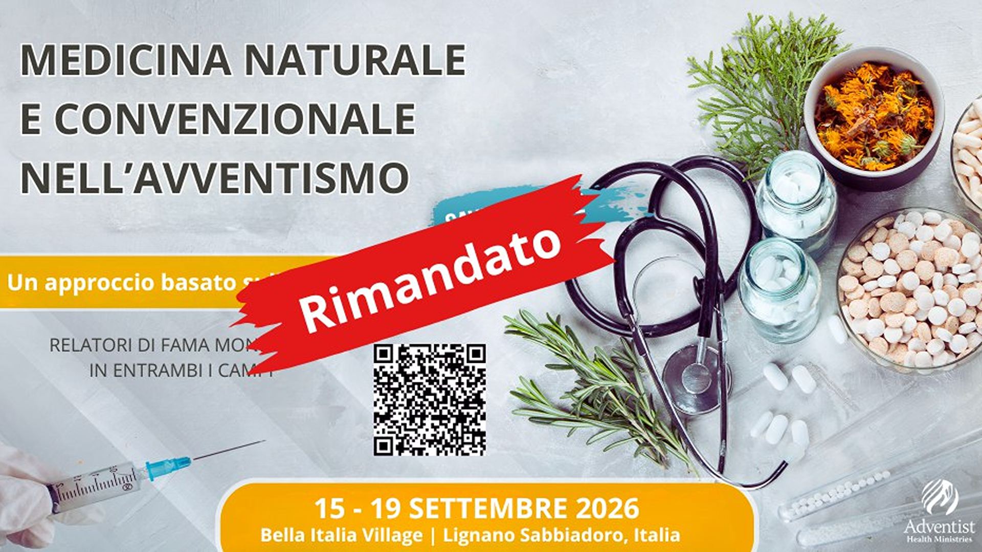 Rinviato il Congresso sulla medicina naturale e convenzionale nell’avventismo