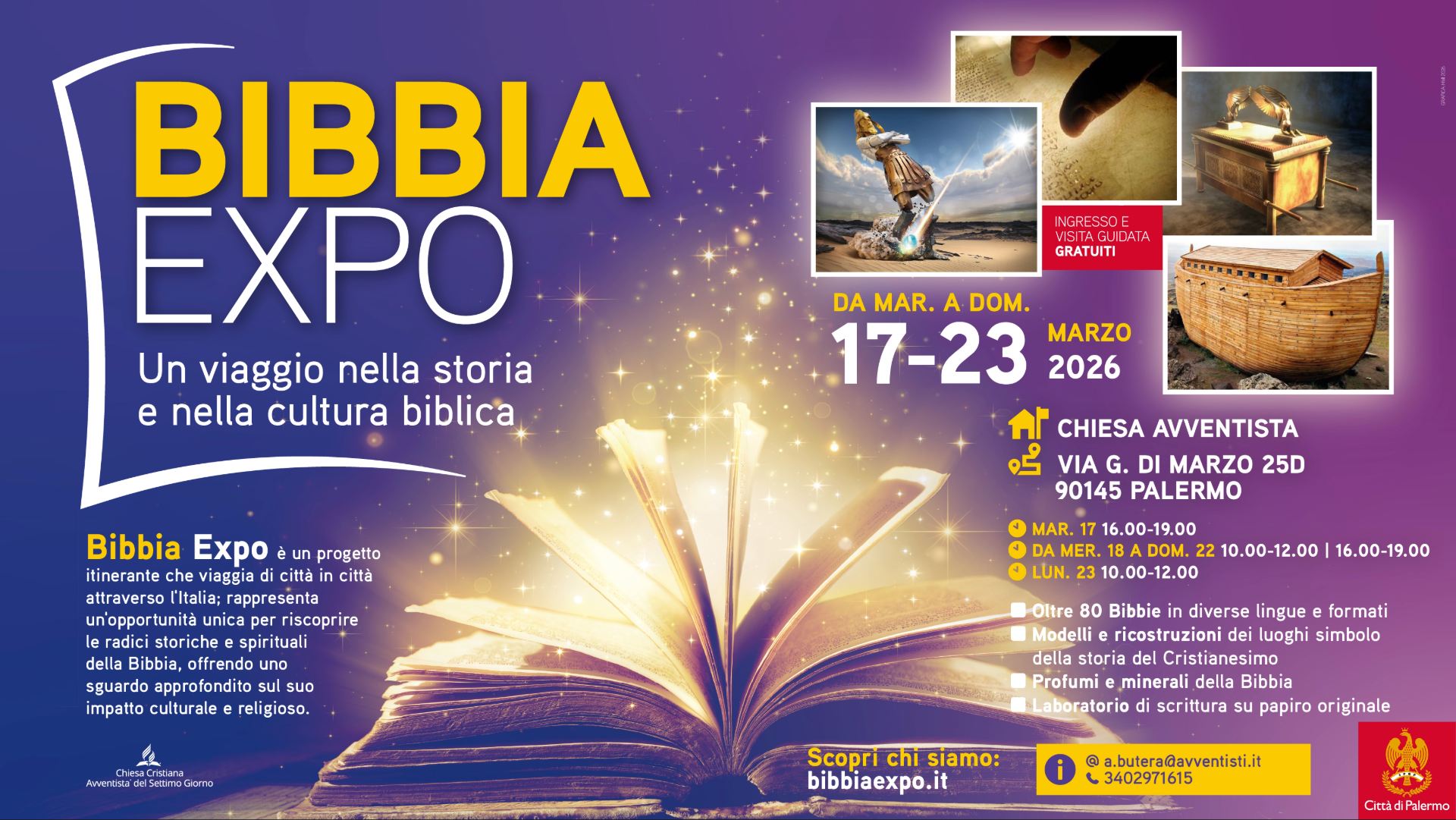 Bibbia Expo torna a Palermo e a Monreale