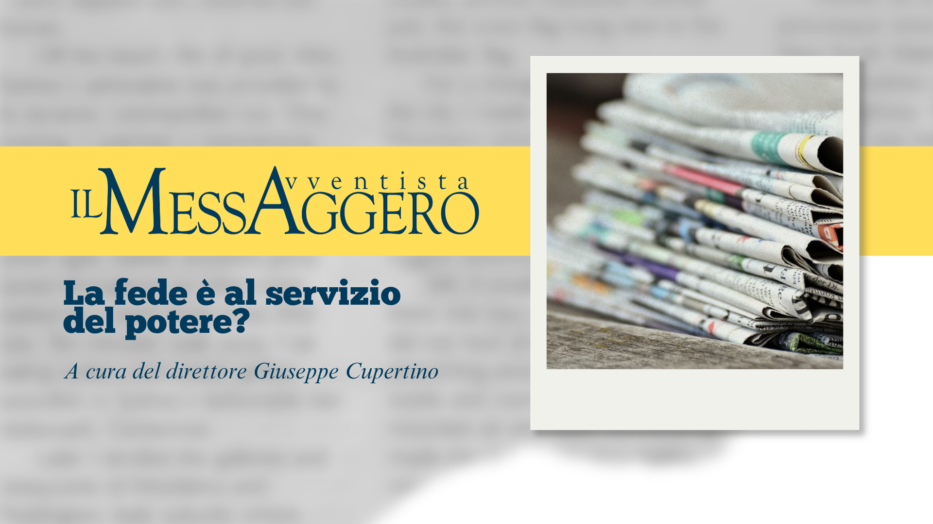 La fede è al servizio del potere?