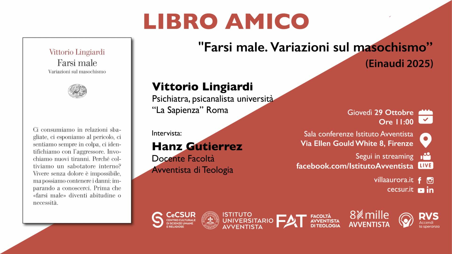 Libro Amico: “Farsi male. Variazioni sul masochismo” di Vittorio Lingiardi