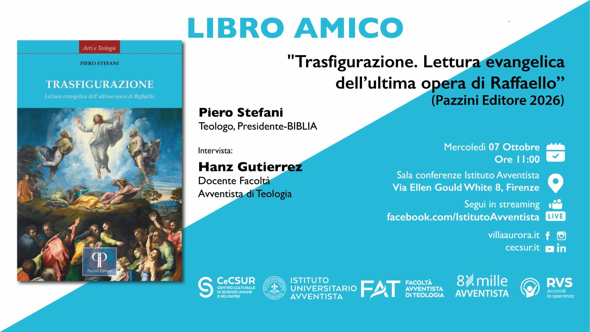 Libro Amico: “Trasfigurazione. Lettura evangelica dell’ultima opera di Raffaello” di Piero Stefani