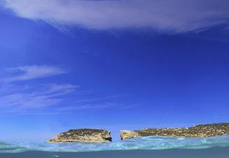 Blue Lagoon jump in the blue waters