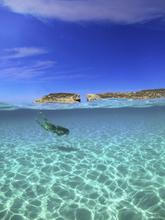 Blue Lagoon jump in the blue waters