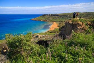 Enjoying the views of a sandy beach in Malta