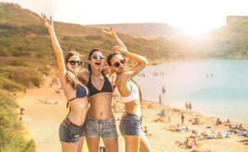 Enjoying the sandy beaches of Malta