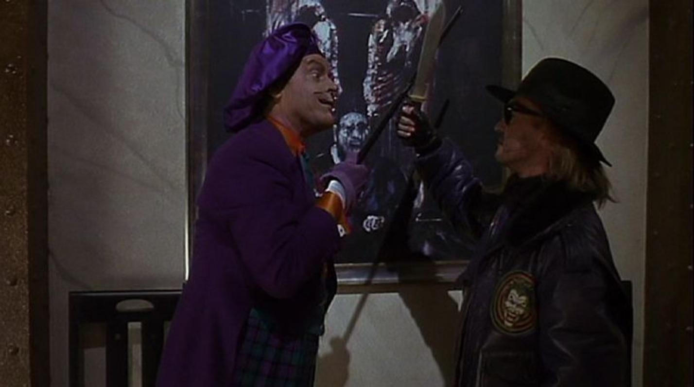 Jack Nicholson coby Joker zabraňuje v poškození Baconova obrazu