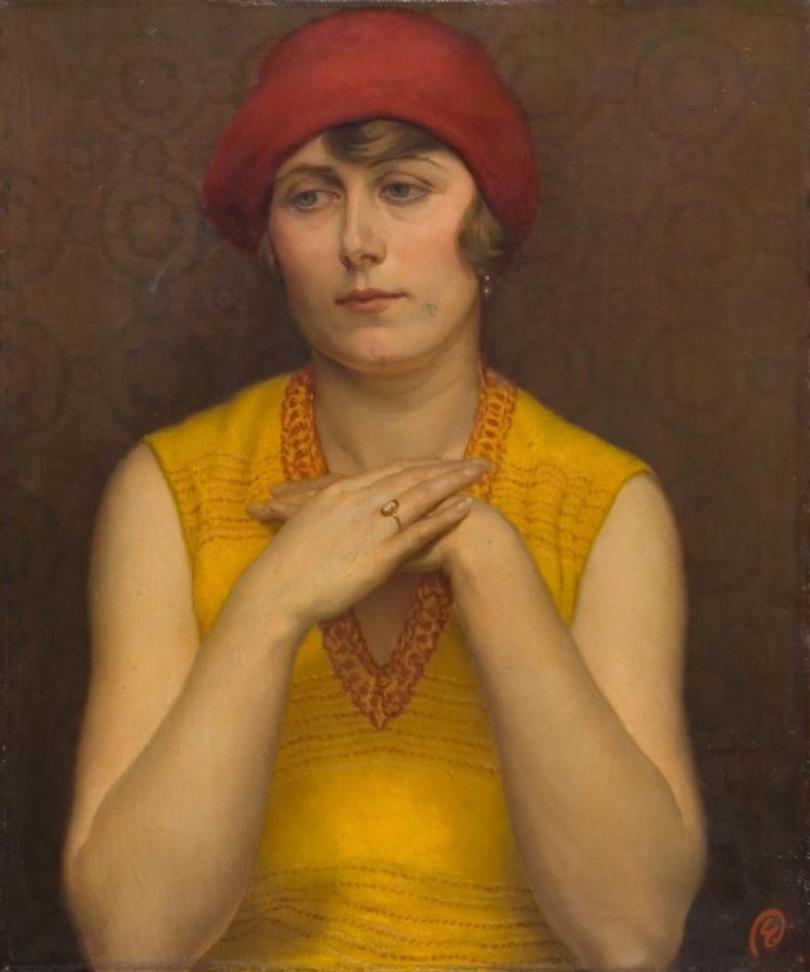 Eduard Demartini, Děvče v červené čapce, Galerie výtvarného umění v Chebu