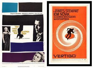 Plakáty Saula Basse k filmům The Man With The Golden Arm a Vertigo