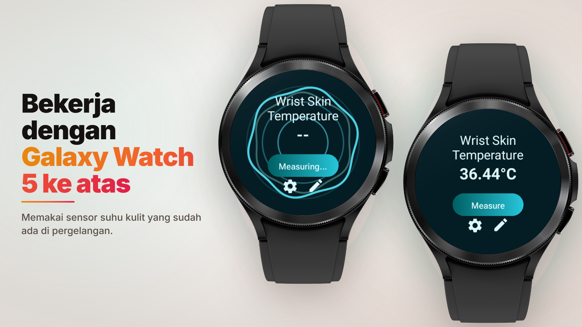 Kompatibilitas aplikasi suhu kulit pergelangan tangan dengan Galaxy Watch 5 dan model lebih baru yang tercantum