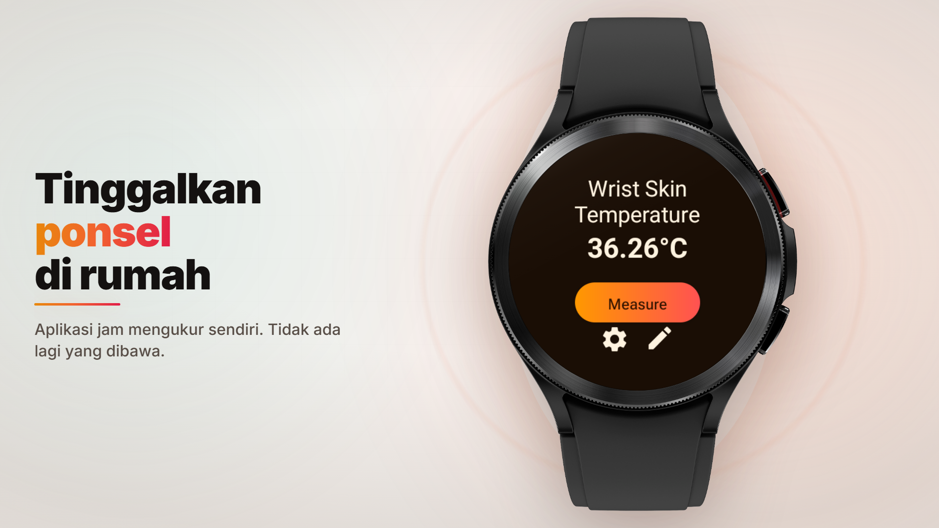 Aplikasi Galaxy Watch mandiri menampilkan suhu kulit pergelangan tangan tanpa aplikasi ponsel
