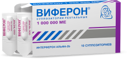Виферон суппозитории ректальные, 1000000 МЕ, 10 шт. - Ферон