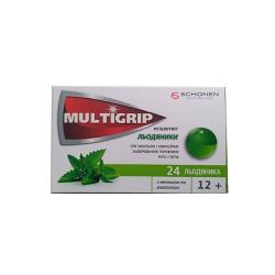 Мультигрипп - леденцы с ментолом и эвкалиптом №24