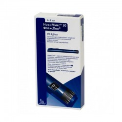 НовоМикс 30 ФлексПен суспензия для инъекций, 100 ЕД/мл, по 3 мл в шприц-ручках, 5 шт.