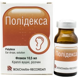 Полидекса капли ушные при отите, 10,5 мл