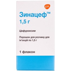 Зинацеф порошок для приготовления раствора для инъекций 1500 мг, флакон, 1 шт.