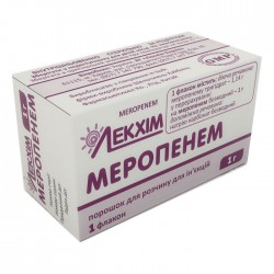 Меропенем порошок для раствора для инъекций по 1 г, 1 шт. - Лекхим