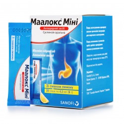 Маалокс Мини суспензия со вкусом лимона в саше по 4,3 мл, 20 шт.