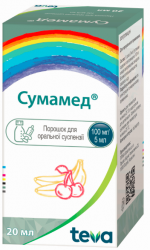 Сумамед порошок для оральной суспензии 100 мг/5 мл (400 мг), 20 мл 