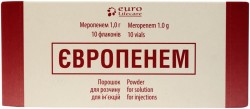 Европенем порошок для раствора по 1 г, 10 шт.