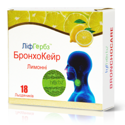 ЛифГербз БронхоКейр леденцы со вкусом лимона, 18 шт.