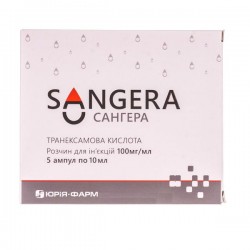 Сангера раствор для инъекций по 100 мг/мл, по 10 мл ампулах, 5 шт.