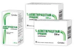 Леветирацетам Гриндекс 500 мг №30 таблетки