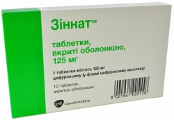 Зиннат таблетки по 125 мг, 10 шт.