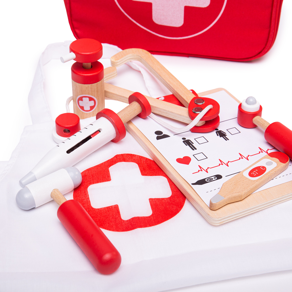 Bigjigs Toys Juego de Rol Infantil Doctor Enfermera Tocador Dentista - Imagen 16 de 43