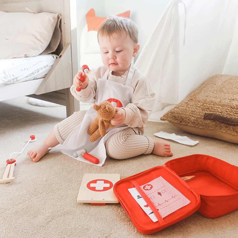 Bigjigs Toys Juego de Rol Infantil Doctor Enfermera Tocador Dentista - Imagen 22 de 43