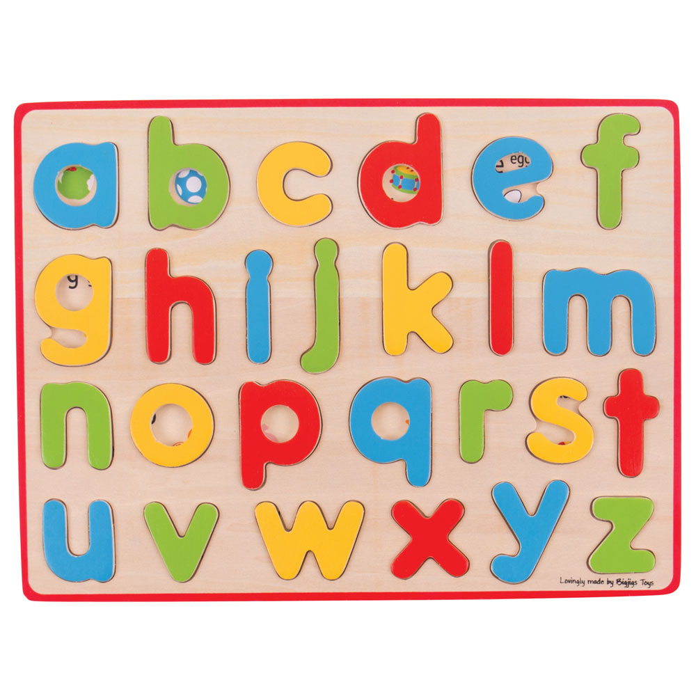 Bigjigs Toys Wooden Inset Puzzle Lowercase Alphabet Educational