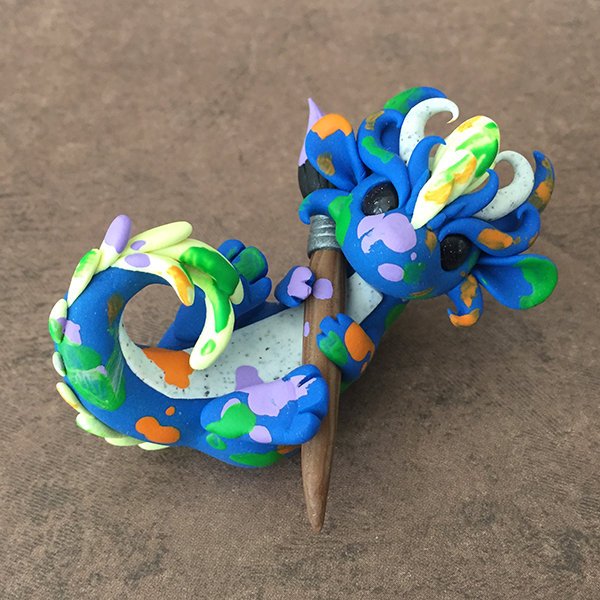Blue splatter dragon