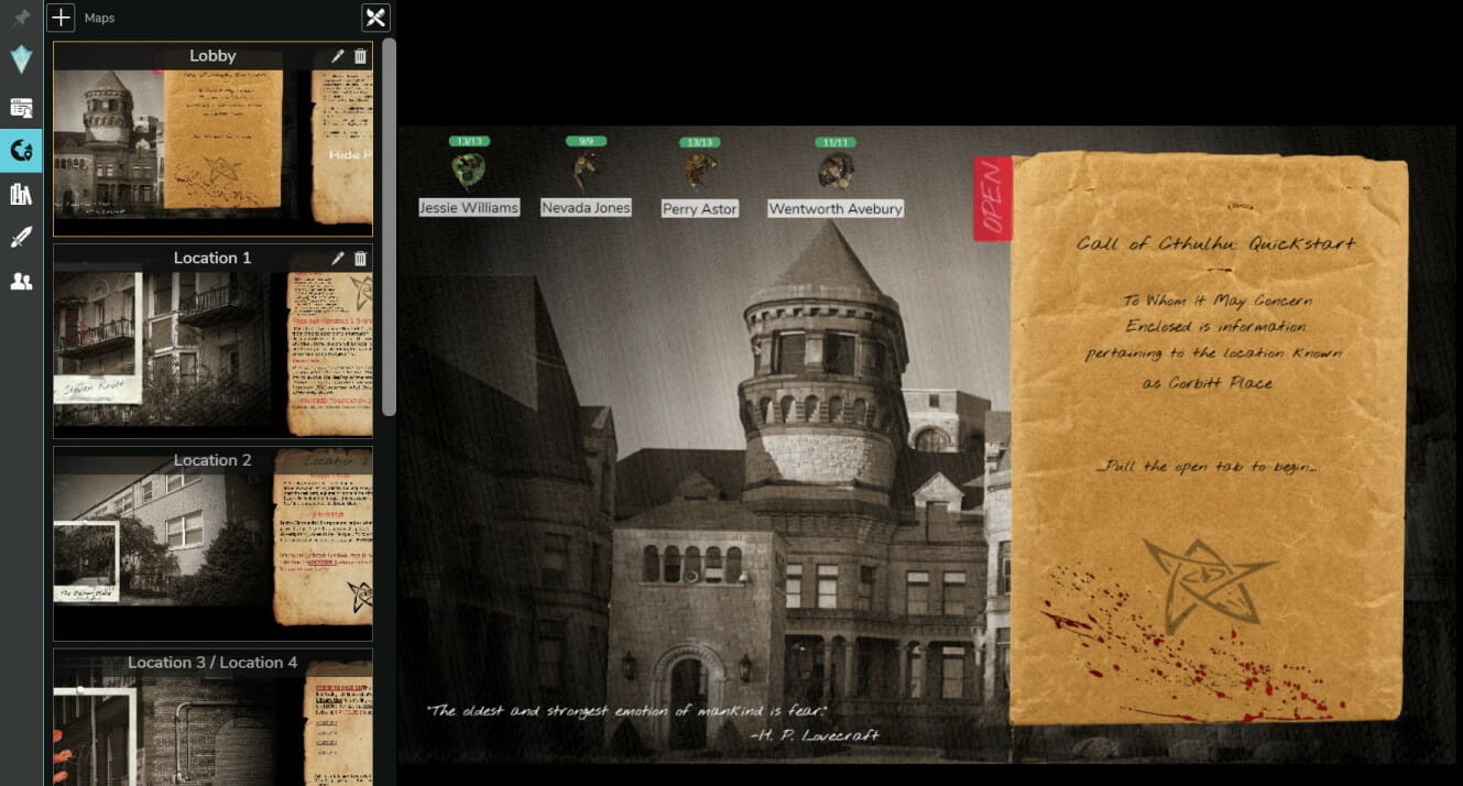 Call of Cthulhu on Astral Tabletop