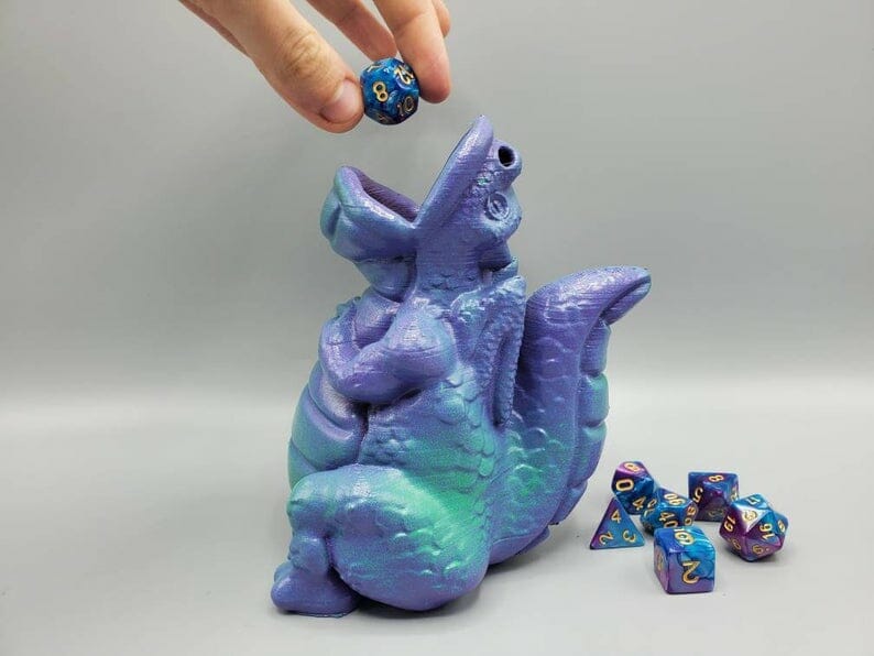 Baby dragon dice tower poops dice